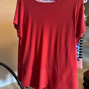Calvin Klein Red cap Sleeved Top Size M